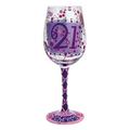 Lolita 21st Birthday Artisan Painted Wine Glass Gift