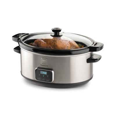 Toastmaster 7 Quart Stainless Steel Digital Slow Cooker with Locking Lid - Silver