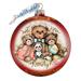 Designocracy Holiday Splendor We are the Family Bears Ball Ornament Glass in Brown/Red | 3.5 H x 3 W x 3 D in | Wayfair 71207-7703