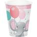 Creative Converting Enchanting Elephants Heavy Weight Paper Disposable Cups in Gray/Pink | Wayfair DTC346221CUP