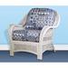 Armchair - Spice Islands Wicker Regatta 37.5" Wide Armchair Rattan/Wicker in Blue/White | 36.5 H x 37.5 W x 36 D in | Wayfair RAC-W-IBIZA ANTIQUE