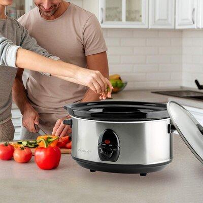 Ovente 3.7 Qt. Crockpot Stainless Steel/Ceramic in...