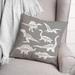 Zoomie Kids Wittig Dino Throw Pillow Polyester/Polyfill blend in Gray | 16 H x 16 W x 1.5 D in | Wayfair F89AFFA95F774B2695222BB77B398089