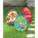 The Holiday Aisle® 3 Piece Easter Eggs Figurine Set Wood in Blue/Brown/Green | Wayfair 3210012786C549E284AAFFA875EA6A77
