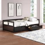 Red Barrel Studio® Brylen Twin Solid Wood Daybed w/ Trundle Wood in Brown/Green | 23.2 H x 39 W x 75 D in | Wayfair