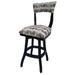 Red Barrel Studio® Helgi Swivel Extra Tall, Counter & Bar Stool Wood/Upholstered in Black/Brown | 44 H x 19 W x 20 D in | Wayfair