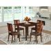 Winston Porter Seyfried Drop Leaf Solid Wood Dining Set Wood/Upholstered in Brown | Wayfair 692AA92F17BE44EA961B9AEA54E98EE1