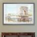 Winston Porter 'Iconic Watercolor Bridge I' by Paul Cezanne - Picture Frame Painting Print Paper/Metal in Blue/Brown/Gray | Wayfair