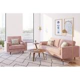 Armchair - AllModern Geo 41.5" W Tufted Armchair Fabric in Pink | 35 H x 41.5 W x 34 D in | Wayfair EE17BB77C1164045AC3D5AD9BFEF5A94