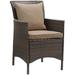 Conduit Outdoor Patio Wicker Rattan Dining Armchair Set of 2 by Modway Wicker/Rattan in Brown | 49 H x 34.5 W x 25 D in | Wayfair EEI-4030-BRN-MOC