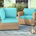 Sol 72 Outdoor™ Rochford 6 Piece Outdoor Cushion Set Acrylic in Blue/Brown | 4 H x 31.5 W in | Wayfair B58EEDE71395448A82162075A2DBC536