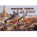 Red Barrel Studio® 'Purchase Tickets via Erie Railway' Vintage Advertisement, Wood in Gray/Orange | 44 H x 66 W x 1.5 D in | Wayfair
