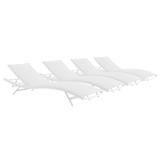 Glimpse Outdoor Patio Mesh Chaise Lounge by Modway Metal in White | 32 H x 25 W x 78 D in | Wayfair EEI-4039-WHI-WHI