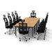 Symple Stuff Domingo 10 Person Conference Meeting Tables w/ 10 Chairs Complete Set Wood/Metal in Brown | Wayfair 54A361B0246F486DBF711351404D6CD5