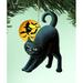 The Holiday Aisle® Tidaholm Spooky Night Black Cat Hanging Figurine Ornament Wood in Black/Brown | 5.5 H x 5 W x 0.25 D in | Wayfair