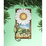 The Holiday Aisle® Tidaholm Daisy Wooden Hanging Figurine Ornament Wood in Brown | 5.5 H x 5 W x 0.25 D in | Wayfair