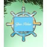 The Holiday Aisle® Captains Wheel Photo Ornament Wood in Blue/Brown | 5.5 H x 5 W x 0.25 D in | Wayfair A702A01FBCD74E91B885FCDA8295F3FC