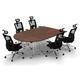 Symple Stuff Havana 5 Person Conference Meeting Tables w/ 5 Chairs Complete Set Wood/Metal in Brown | 30 H x 60 W x 90 D in | Wayfair