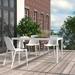 Raleigh 59" Outdoor Patio Aluminum Dining Table by Modway Glass/Metal | 29 H x 59 W x 35.5 D in | Wayfair EEI-3576-WHI