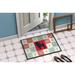 The Holiday Aisle® Damore Affenpinscher 36 in. x 24 in. Non-Slip Indoor Outdoor Door Mat Synthetics in Brown/Red | Wayfair