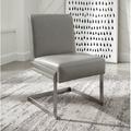 Orren Ellis Tofino Dining Chair Faux Leather/Upholstered in Gray | 35 H x 21 W x 23 D in | Wayfair 3EE9EDCCFA9D460ABEC8189497200CEB