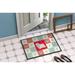 The Holiday Aisle® Medfield Coton De 36 in. x 24 in. Non-Slip Indoor Outdoor Door Mat Synthetics in Brown/Red | Wayfair