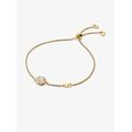 Michael Kors Precious Metal-Plated Sterling Silver Pavé Halo Slider Bracelet Gold One Size