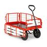 Waldbeck - Ventura chariot à main charrette charge lourde 300 kg acier wpc rouge - Rouge