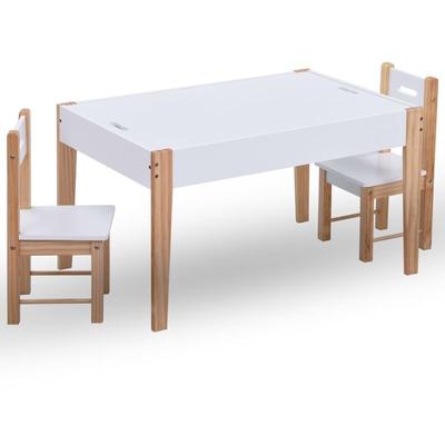 Vidaxl - 3-tlg. Kinder-Sitzgruppe mit Kreidetafel Schwarz und Weiß 593883 Image
