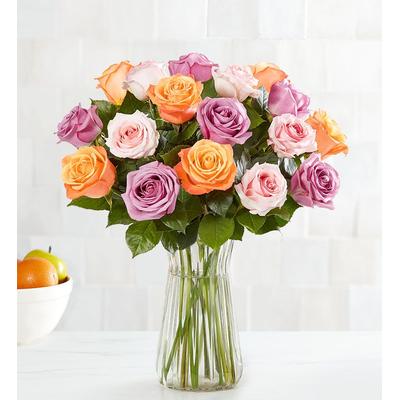 1-800-Flowers Flower Delivery Mother's Day Sorbet Roses 18 Stems 18 Stems W/ Clear Vase