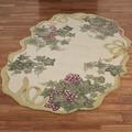 Ribbon and Grapes II Oval Rug Ivory, 2'9" x 4'9" Oval, Ivory