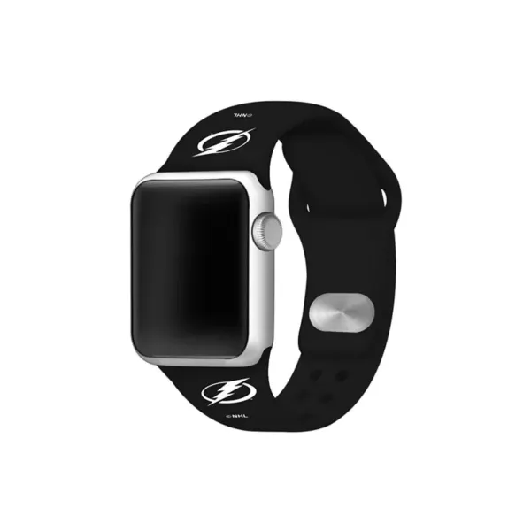game-time®-nhl-tampa-bay-lightning-42-millimeter-silicone-apple-watch-band,-black/