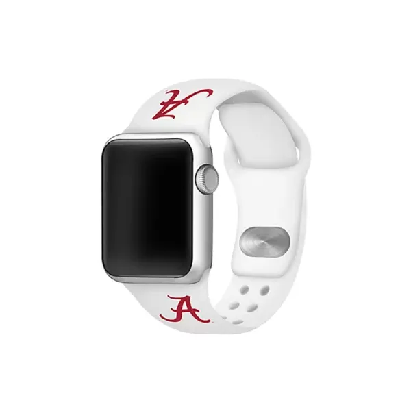 affinity-bands-ncaa-alabama-crimson-tide-silicone-apple-watch-band-38-millimeter,-white,-38-mm/