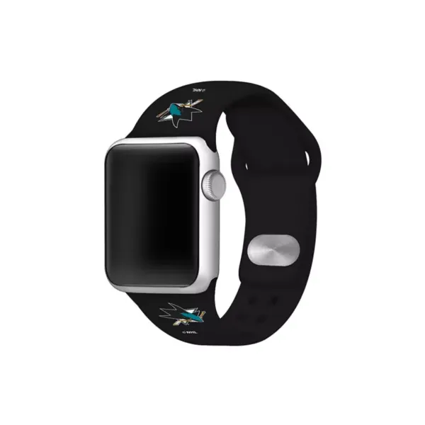 game-time®-nhl-san-jose-sharks-42-millimeter-silicone-apple-watch-band,-black/