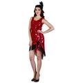 Rire Et Confetti – Fibfla005 – Kostüm für Erwachsene – Charleston rot Luxe – Damen – Größe M