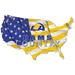 Los Angeles Rams USA Flag Cutout Sign