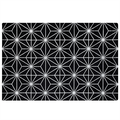 Teppich Schwarz Viskose 140x200cm geometrisches Muster in Silber Kurzflor rechteckig Glamour Look