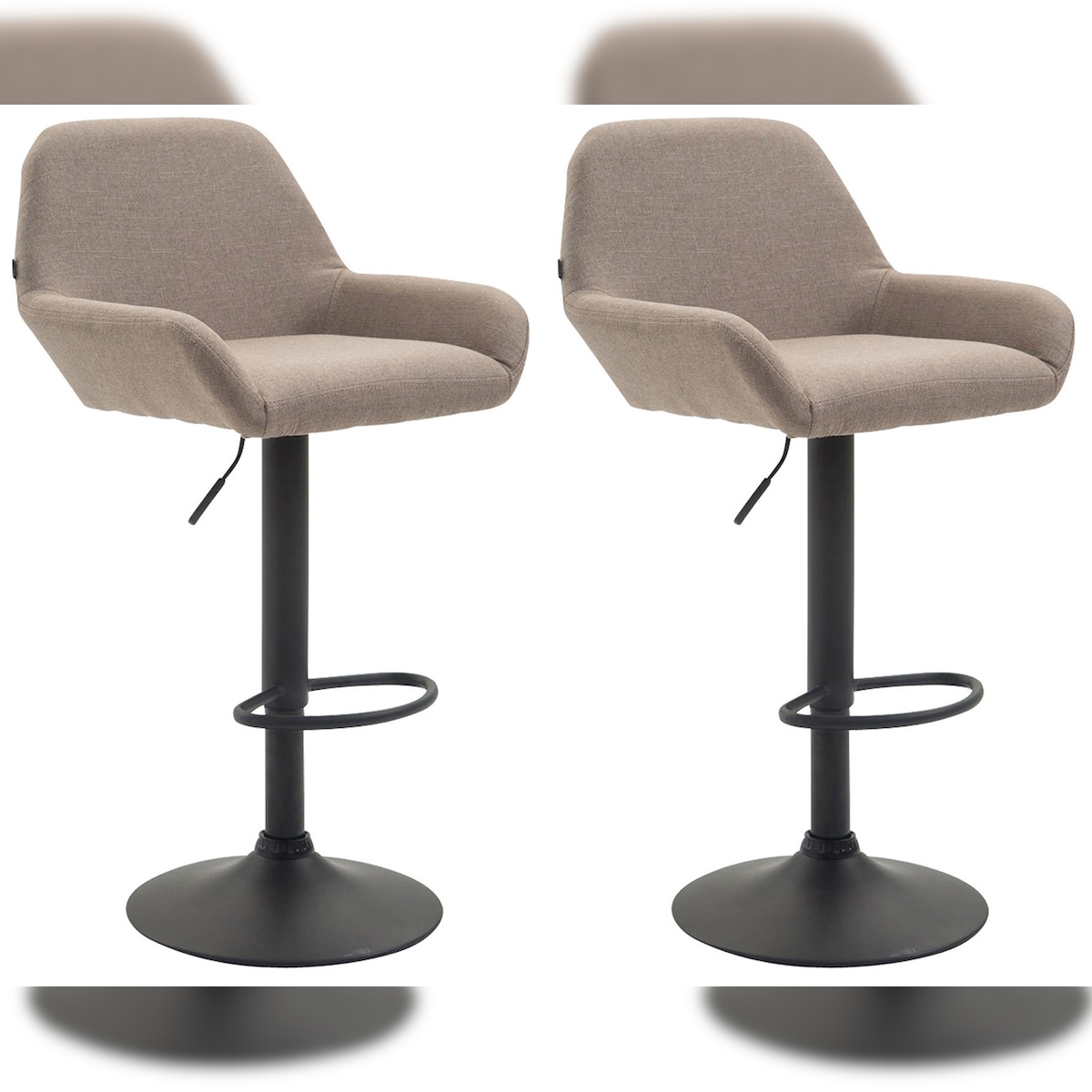 CLP 2er Set Barhocker Braga Stoff taupe/schwarz Image