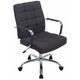 Décoshop26 - Chaise fauteuil de bureau à roulettes en tissu gris foncé hauteur réglable - gris