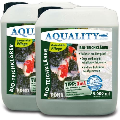 Aquality - Gartenteich BIO-TeichKlärer 3in1 (Teichklar - Nachhaltig kristallklares Wasser, entfernt