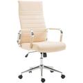 Elegante sedia da ufficio ergonomica dotata di ruote in similpelle vari colori colore : crema