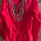 Michael Kors Tops | Beautiful Red Long Sleeve Shirt | Color: Red | Size: L