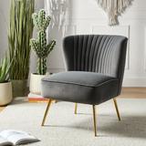 Accent Chair - Etta Avenue™ Euclid Upholstered Accent Chair w/ Metal Legs in Gray | 31 H x 26 W x 29.5 D in | Wayfair