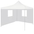 vidaXL Tente de réception pliable avec 2 parois 3x3 m Acier Blanc