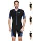 Cressi Playa Man Shorty Wetsuit – Kurzer Neoprenanzug 2.5mm aus Hochelastischem für Herren, Schwarz/Blau, XXXXL