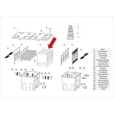Ersatzteil 'Filterschwamm fein' part 7 - Kammerfilter CBF-350 Image