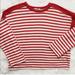 Zara Tops | 2/$20 Zara Slouch Fit Striped Knit Sweatshirt | Color: Cream/Red | Size: M