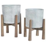 Signature Design Domele Planter (Set of 2) in Antique Gray/Brown - Ashley Furniture A2000405