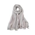 ALBERTO CABALE Large Soft Cotton Fashion Shawl Wrap Scarf for womens in Solid Colors Grey
