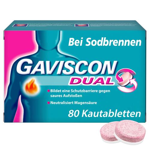 Gaviscon Dual 250mg/106,5mg/187,5mg Kautabletten 80 St